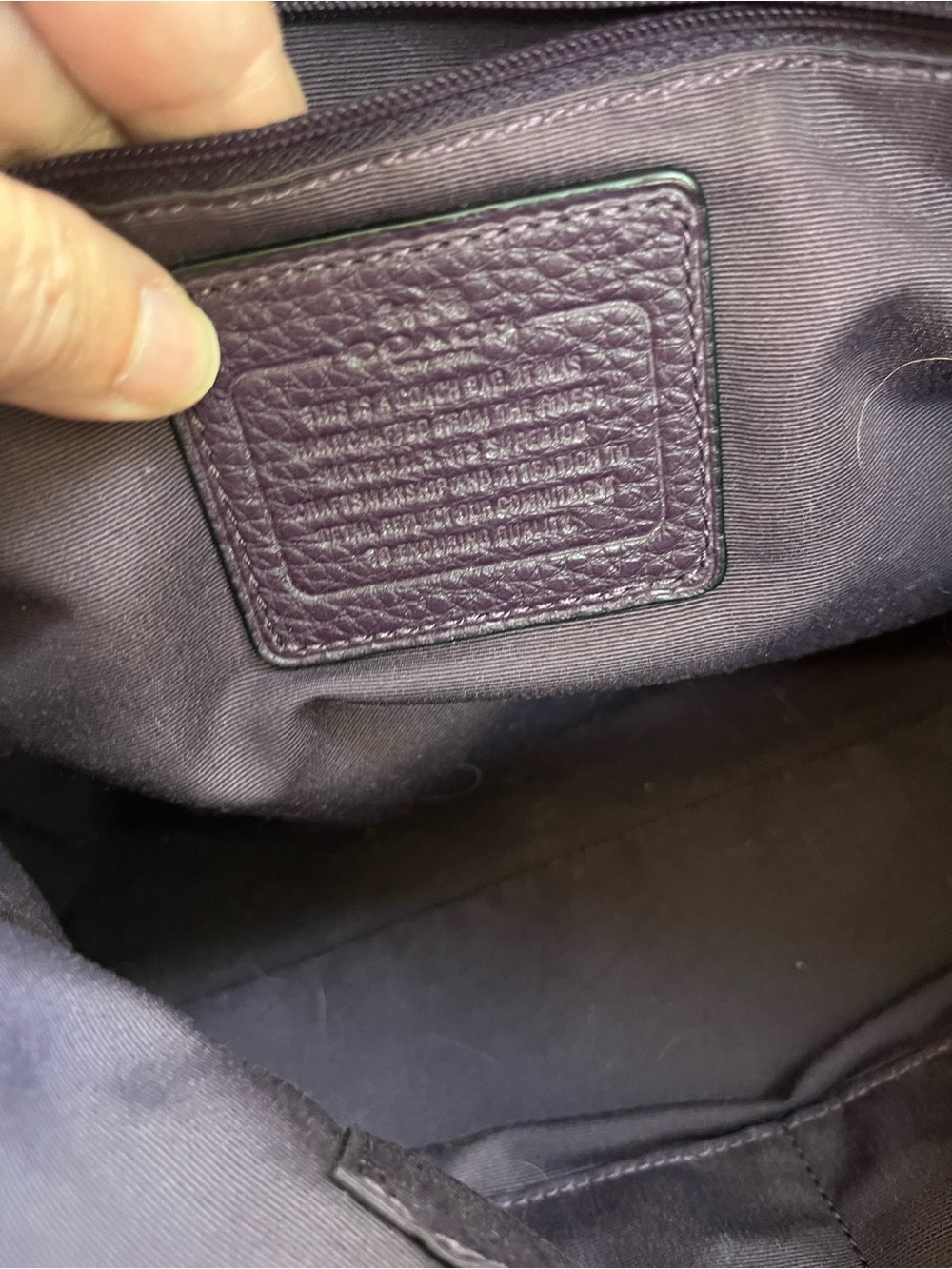 COACH Pebbled Leather Shoulder Tote in Plum - Picture 3 of 9